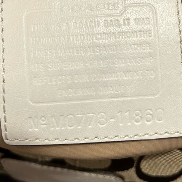 Coach 11860 Soho Signature C Logo Khaki Canvas White Buckle Shoulder Bag - Picture 8 of 8